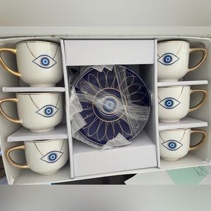 Handmade Blue Evil Eye Coffee cup sets! In Box imported from Turkey! 🧿🧿🧿🧿